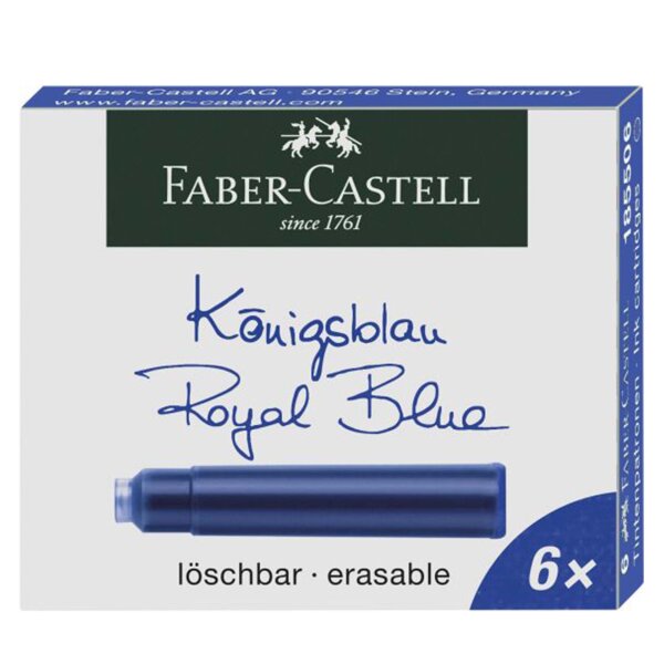 FABER-CASTELL Tintenpatrone 6er Pack königsblau 185506