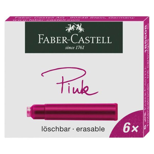FABER-CASTELL Tintenpatrone 6er Pack pink 185508
