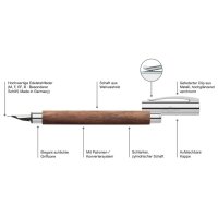 FABER-CASTELL Füllhalter Ambition Nussbaum - Federstärke M - mittel -  Edles Holz & Edelstahl