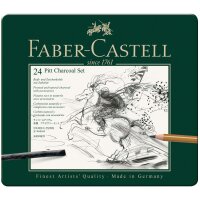 FABER-CASTELL Set Pitt Kohle Set 24-teilig