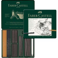 FABER-CASTELL Set Pitt Kohle Set 24-teilig