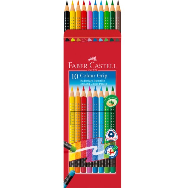 Faber-Castell Farbstifte GRIP 2x 6er Etuis - Vorgeschärfte Buntstifte Für Schule & Büro