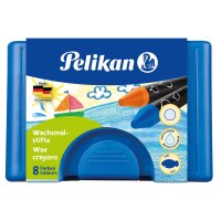 PELIKAN Wachsmalstifte rund - 8 Stück im Etui - blau