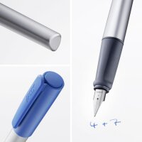 LAMY nexx Füllhalter blue Aluminium ergonomischer Schulfüller mit Stahlfeder und LAMY T10 Patrone