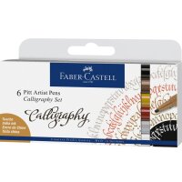 FABER-CASTELL Tuschestift Pitt Artist Pen - 6er Etui