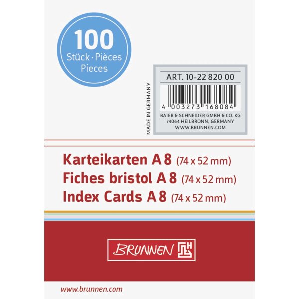 BRUNNEN Karteikarte A8 blanco