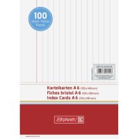 BRUNNEN Karteikarten - A6 - liniert - Karton weiss - 100...