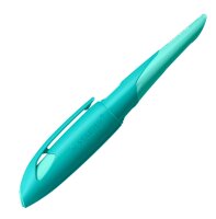 Ergonomischer Schulfüller für Rechtshänder mit Anfänger-Feder A - STABILO EASYbirdy Pastel in aqua grün/mint - Einzelstift - inkl. Patrone - blau (löschbar)