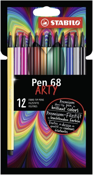 Premium-Filzstift - STABILO Pen 68 - ARTY - Kartonetui mit verschiedenen Farben