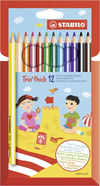 Dreikant-Buntstift - STABILO Trio dick - Pack - mit verschiedenen Farben