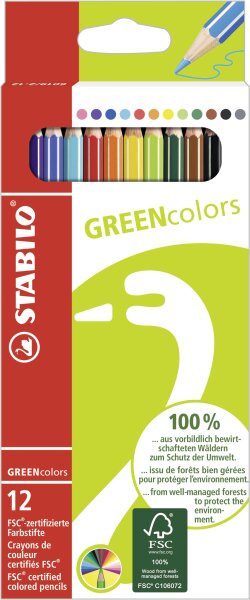 Umweltfreundlicher Buntstift - STABILO GREENcolors - Pack - mit verschiedenen Farben