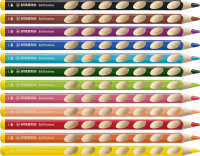 Ergonomischer Buntstift für Linkshänder - STABILO EASYcolors - 12er Pack mit Spitzer - mit 12 verschiedenen Farben