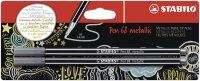 Premium Metallic-Filzstift - STABILO Pen 68 metallic - 2er Pack - silber