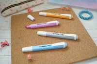 Textmarker - STABILO swing cool Pastel - 4er Pack - seidengrau, frische Fuchsie, himmlisches Blau, sanftes Orange