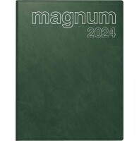 Rido Buchkalender 2024 Modell magnum, 2 Seiten = 1 Woche, 183 × 240 mm, 144 Seiten, Schaumfolien-Einband Catana, dunkelgrün; 7027042584