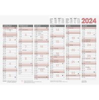 BRUNNEN Tafelkalender 2024 A3quer 6 Monate / 1 Seite...