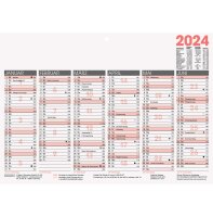 BRUNNEN Tafelkalender 2024 A4quer 6 Monate / 1 Seite...