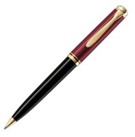 PELIKAN Kugelschreiber Souverän K800 schwarz-rot, hochwertiger Drehkugelschreiber im Geschenk-Etui, 816649