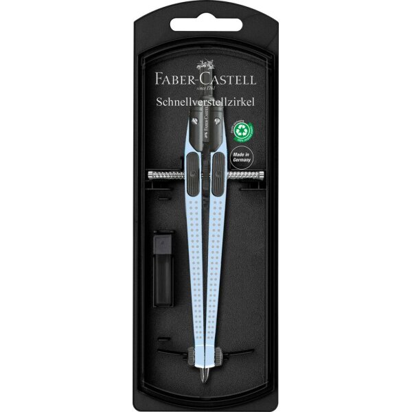 FABER-CASTELL Schnellverstellzirkel Grip - sky blue