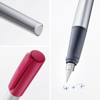 LAMY nexx Füllhalter crimson Aluminium ergonomischer Schulfüller mit Stahlfeder und LAMY T10 Patrone