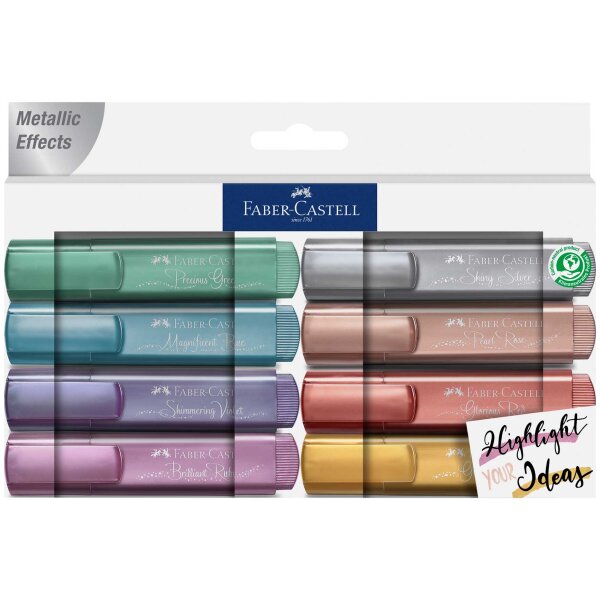 FABER-CASTELL Textmarker 8er Kartonetui Metallic - 154625