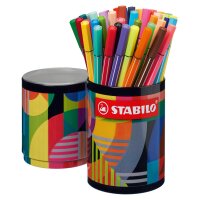 Premium-Filzstift - STABILO Pen 68 - ARTY - 45er Metalldose - mit 45 verschiedenen Farben