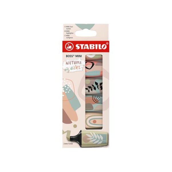 Textmarker - STABILO BOSS MINI Naturevibes – 6er Pack - 6 Farben - 07/06-31
