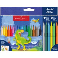 FABER-CASTELL Filzstift Dino 18+6 + Sticker