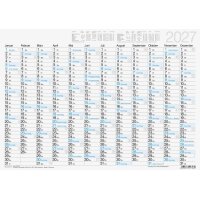 BRUNNEN Tafelkalender 2027 - A3 quer - 12 Monate auf 1 Seite