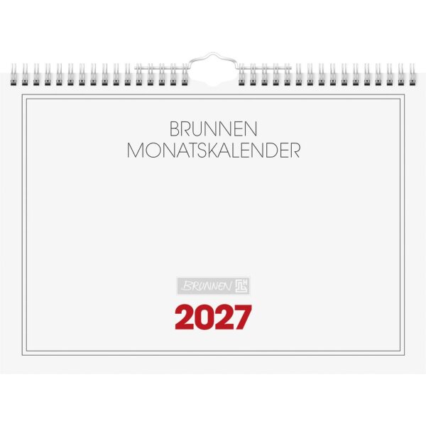 BRUNNEN Monatskalender 2027 - A4 quer - 1 Monat auf 1 Seite