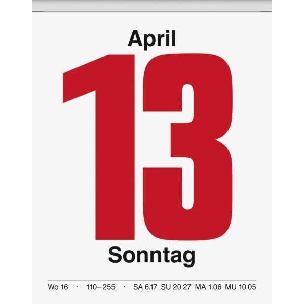 BRUNNEN Abreißkalender 2027 Nr. 13 - 98×142mm - 1 Tag auf 1 Seie