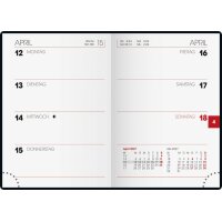 BRUNNEN Taschenkalender 2027 - Modell 713 - A7 - 1 Woche auf 2 Seiten - Kunststoff dunkelblau
