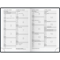 BRUNNEN Taschenkalender 2027 - Modell 723 - A7 - 1 Woche auf 1 Woche - Leder schwarz