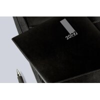 BRUNNEN Buchkalender 2027 Modell 739 - 170x240mm - 1 Monat auf 2 Seiten - Kunststoff schwarz - Premium „SlimLine“