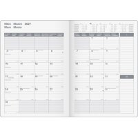 BRUNNEN Buchkalender 2027 Modell 739 - 170x240mm - 1 Monat auf 2 Seiten - Kunststoff schwarz - Premium „SlimLine“