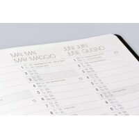 BRUNNEN Buchkalender 2027 Modell 739 - 170x240mm - 1 Monat auf 2 Seiten - Kunststoff schwarz - Premium „SlimLine“
