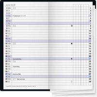 BRUNNEN Taschenkalender 2027 - Modell 740  - A6 - 1 Monat auf 2 Seiten - Kunststoff dunkelblau