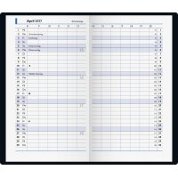 BRUNNEN Taschenkalender 2027 - Modell 750 - A6 - 1 Monat auf 2 Seiten - Kunststoff blau