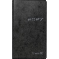 BRUNNEN Taschenkalender 2027 Modell 758 - A6 - 1 Woche auf 1 Seite - Karton schwarz