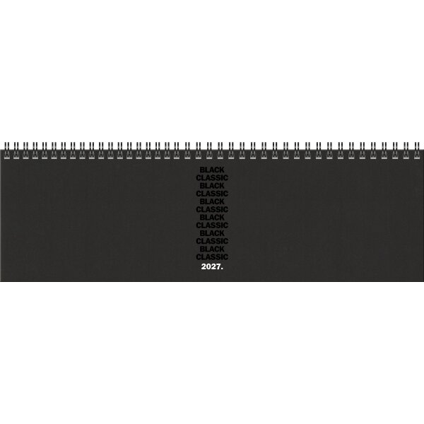 BRUNNEN Querterminbuch 2027 - Modell 774 - 326×102mm - 1Woche auf 2 Seiten - Karton schwarz - Black Classic