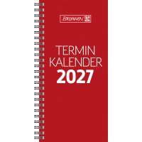 BRUNNEN Vormerkbuch Mod. 780 2027 | 100×207 mm, Karton, rot