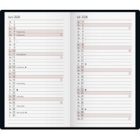 rido Taschenkalender 2027 - Modell TM 15 - A6 - 1 Woche auf 1 Seite - Kunststoff schwarz