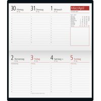 rido Taschenkalender Mod. TM 17/contacter 2027 | A6 quer, Kunststoff, schwarz