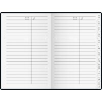 rido Taschenkalender 2027 - Modell Industrie II - A7 - 2 Tage auf 1 Seite - Kunststoff bordeaux