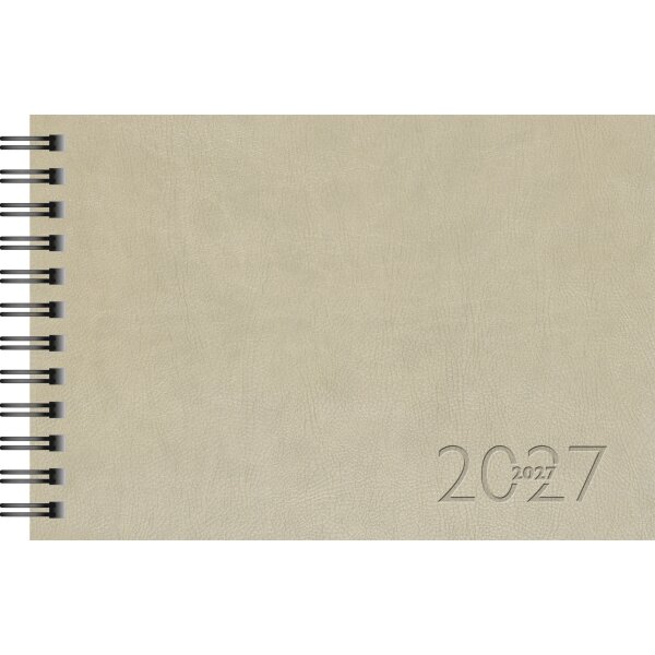 rido Taschenkalender Mod. Septimus 2027 | A6 quer, Kunstleder, grau