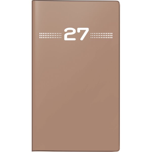 rido Taschenkalender Mod. Miniplaner d 15 2027 | A6, Kunststoff, caramel