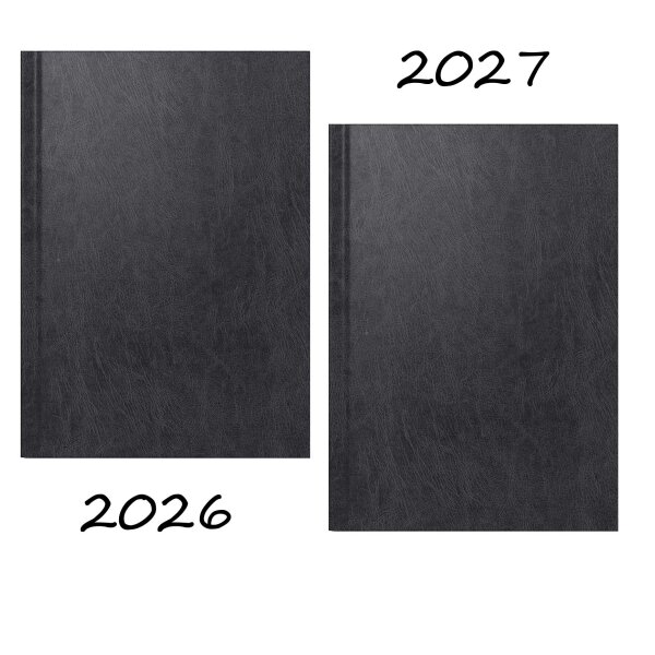 Sparpack Chefkalender 2026 + 27 - A5 - 1 Tag auf 1 Seite - Premium - schwarz