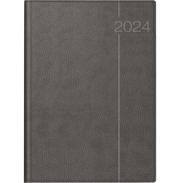 RIDO Buchklender 2024 Conform A4 1 Tag = 1 Seite Kunstleder grau 7027504844