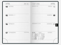 BRUNNEN Taschenkalender 2024 1 Woche / 2 Seiten schwarz  11x8cm 10-72311904