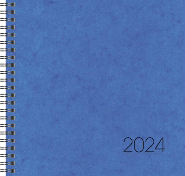 BRUNNEN Wochenkalender 2024 1 Woche / 2 Seiten 21 x 20,5 cm blau 10-76601304